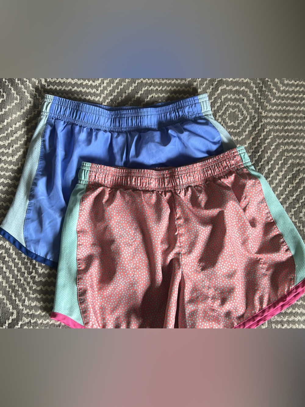 Danskin Girls Pink and Blue Athletic Shorts Duo
